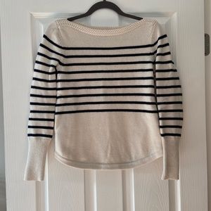 LOFT striped sweater: navy and white